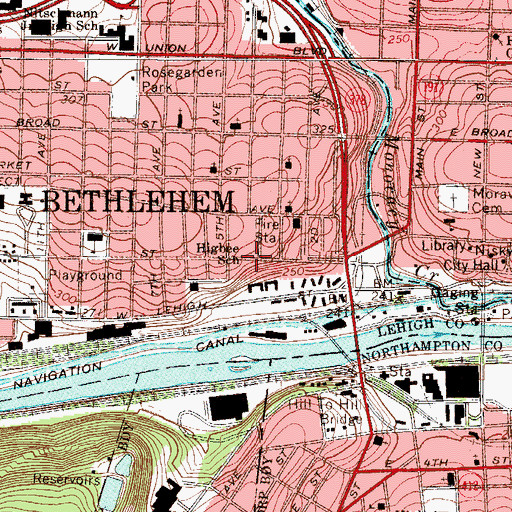 Topographic Map of Higbee School, PA