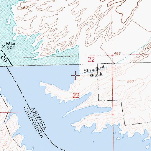 Topographic Map of Standard Wash, AZ
