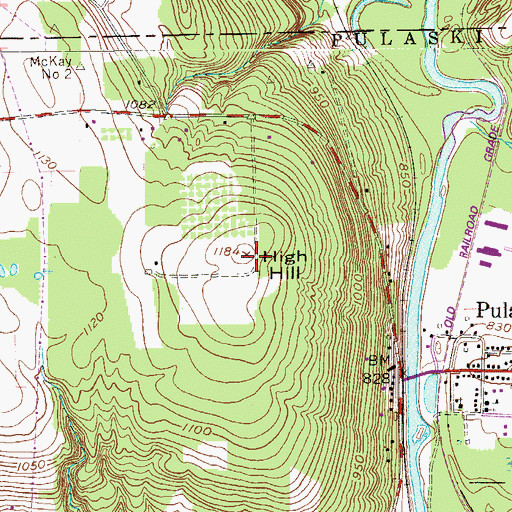 Topographic Map of High Hill, PA