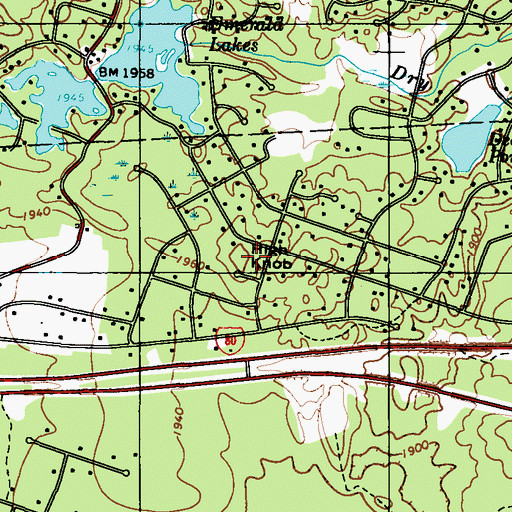 Topographic Map of High Knob, PA
