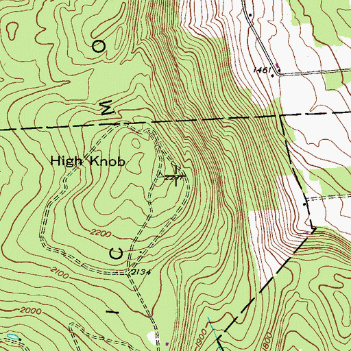 Topographic Map of High Knob, PA