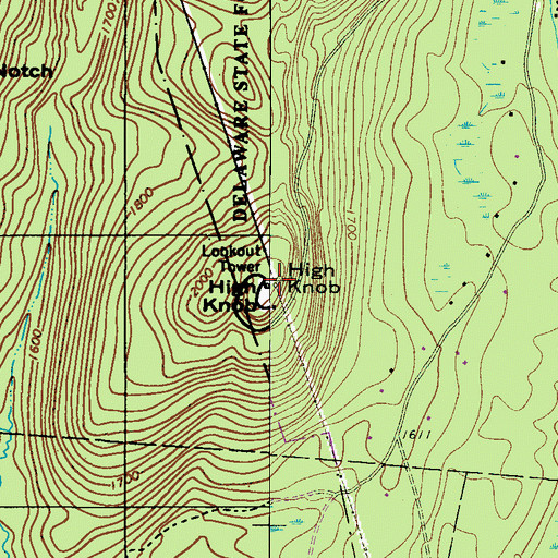 Topographic Map of High Knob, PA