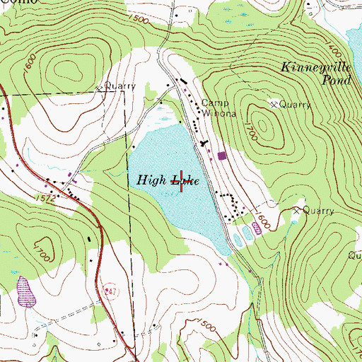 Topographic Map of High Lake, PA