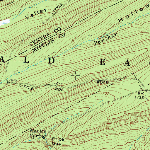 Topographic Map of High Mountain, PA