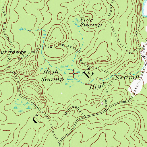Topographic Map of High Swamp, PA