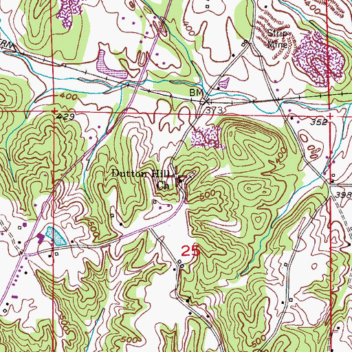 Topographic Map of Dutton Hill Missionary Baptist Church, AL
