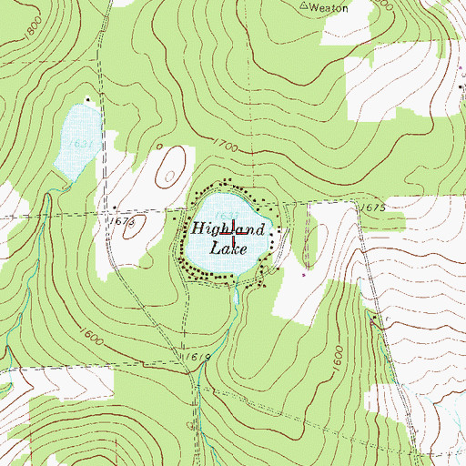 Topographic Map of Highland Lake, PA
