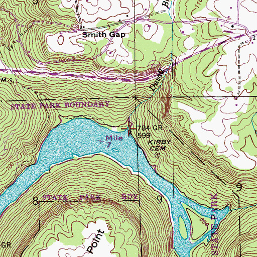 Topographic Map of Duvall Branch, AL