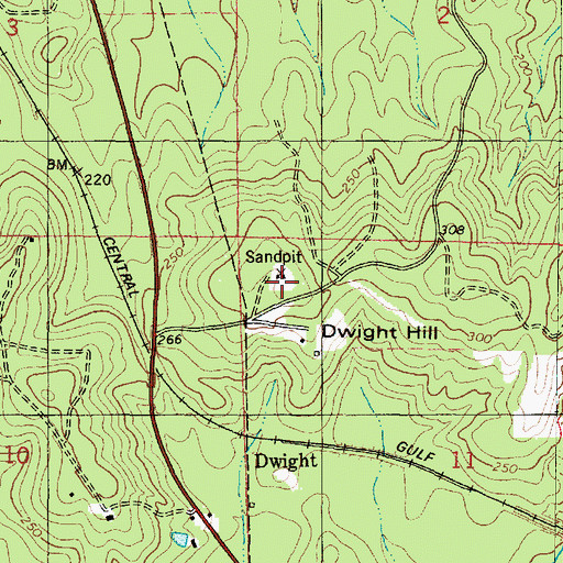 Topographic Map of Dwight Hill, AL
