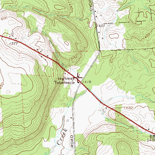 Topographic Map of Highway Tabernacle, PA