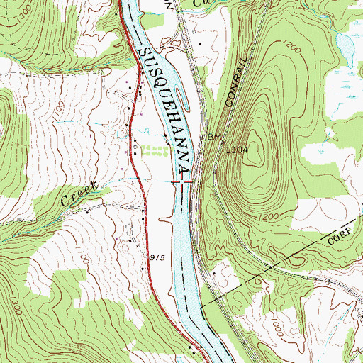 Topographic Map of Hilborn Creek, PA