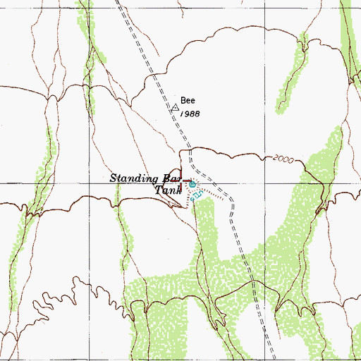 Topographic Map of Standing Bar Tank, AZ