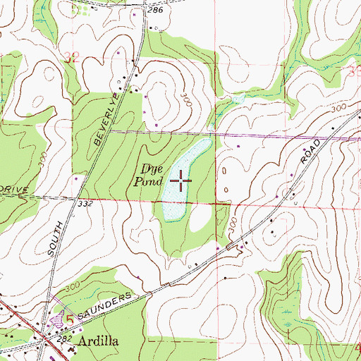 Topographic Map of Dye Pond, AL