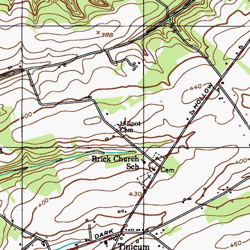 Topographic Map of Hillpot Cemetery, PA