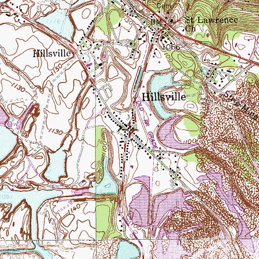 Topographic Map of Hillsville, PA