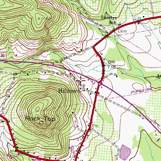 Topographic Map of Hilltown, PA