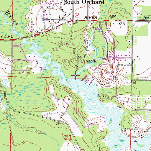 Topographic Map of Dykes Creek, AL