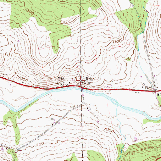 Topographic Map of Hilton Cemetery, PA