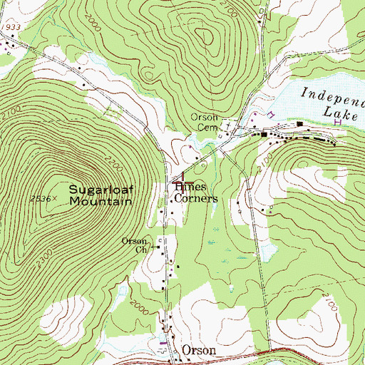 Topographic Map of Hines Corners, PA