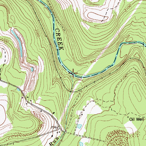 Topographic Map of Hinson Run, PA