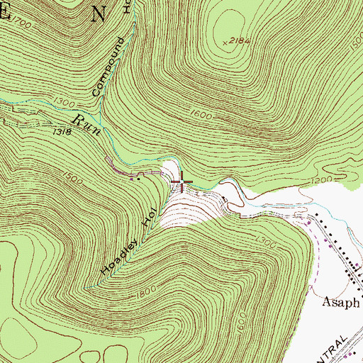 Topographic Map of Hoadley Hollow, PA