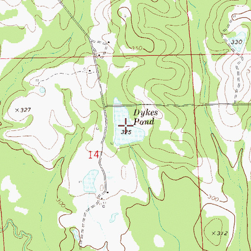Topographic Map of Dykes Pond, AL