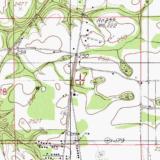 Topographic Map of East Dallas School, AL