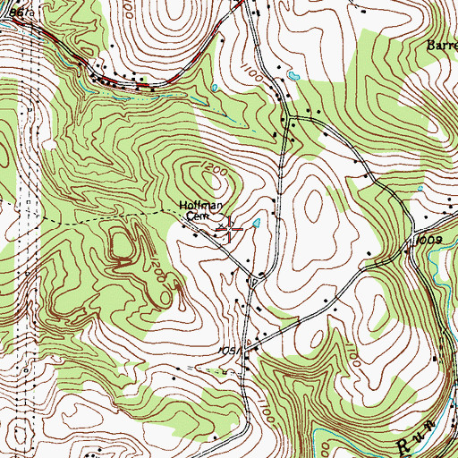 Topographic Map of Hoffman Cemetery, PA