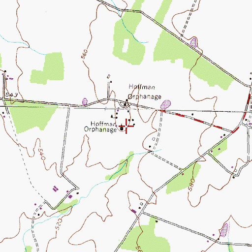 Topographic Map of Hoffman Orphanage, PA