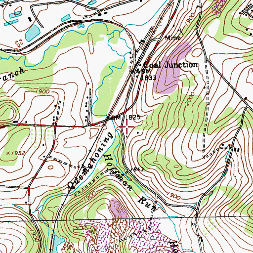 Topographic Map of Hoffman Run, PA