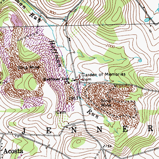 Topographic Map of Hoffman Zion Church, PA