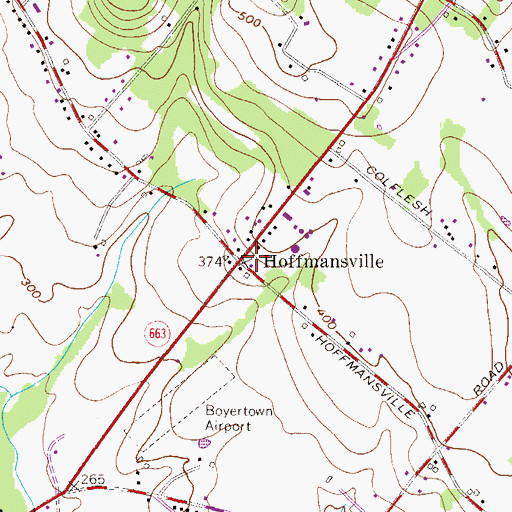 Topographic Map of Hoffmansville, PA