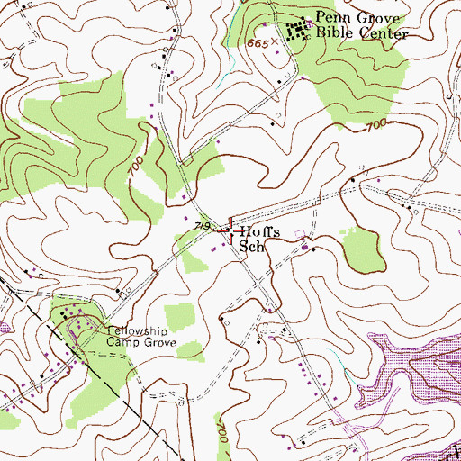 Topographic Map of Hoff School, PA