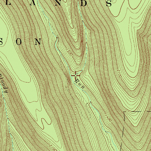 Topographic Map of Hog Run, PA