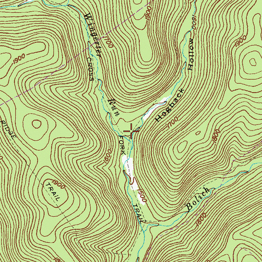 Topographic Map of Hogback Hollow, PA