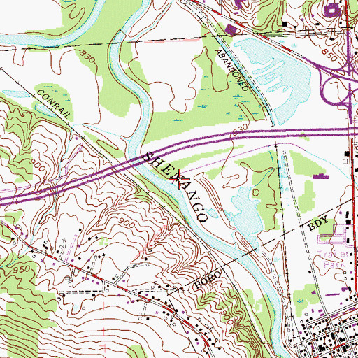 Topographic Map of Hogback Run, PA