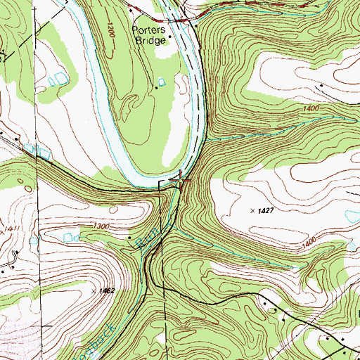 Topographic Map of Hogback Run, PA