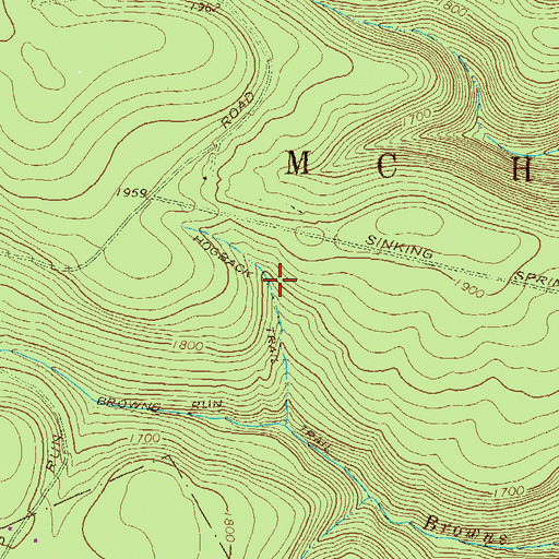 Topographic Map of Hogback Trail, PA