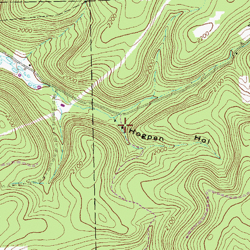 Topographic Map of Hogpen Hollow, PA