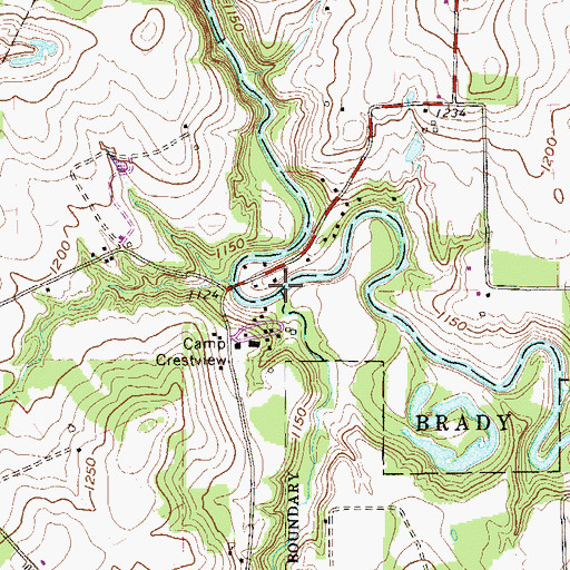Topographic Map of Hogue Run, PA