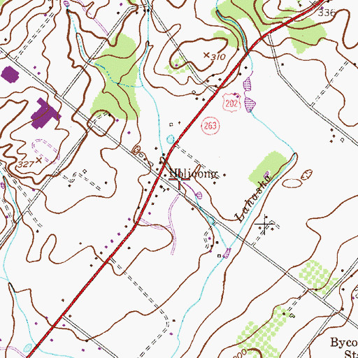 Topographic Map of Holicong, PA
