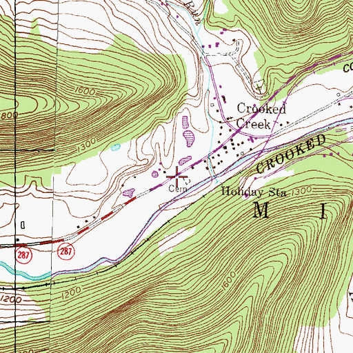 Topographic Map of Holiday Station, PA