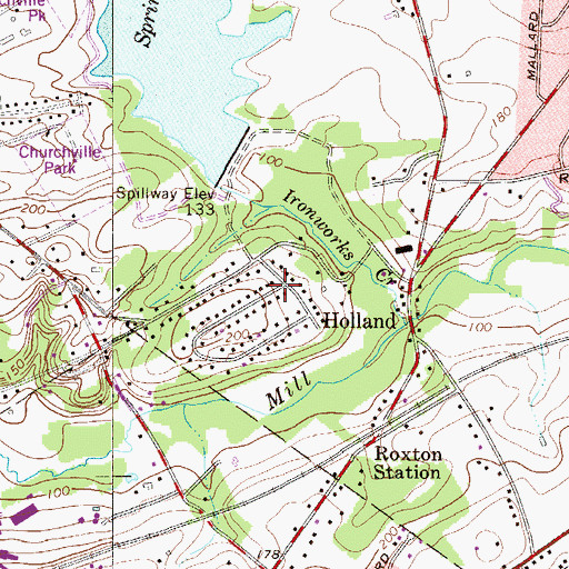 Topographic Map of Holland, PA