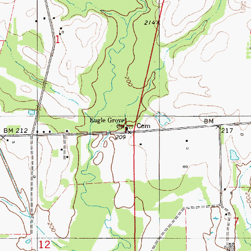 Topographic Map of Eagle Grove Church, AL