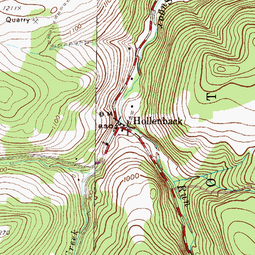 Topographic Map of Hollenback, PA