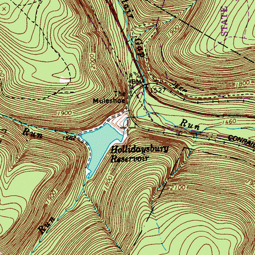 Topographic Map of Hollidaysburg Reservoir, PA