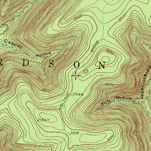 Topographic Map of Hollow Ridge Trail, PA