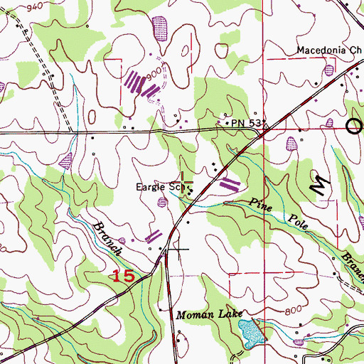 Topographic Map of Eargle School, AL