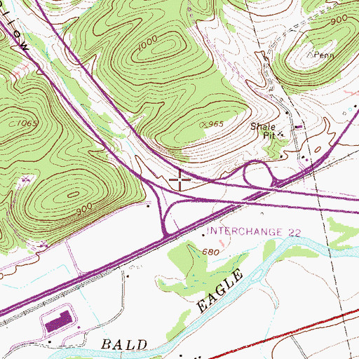Topographic Map of Holt Hollow, PA