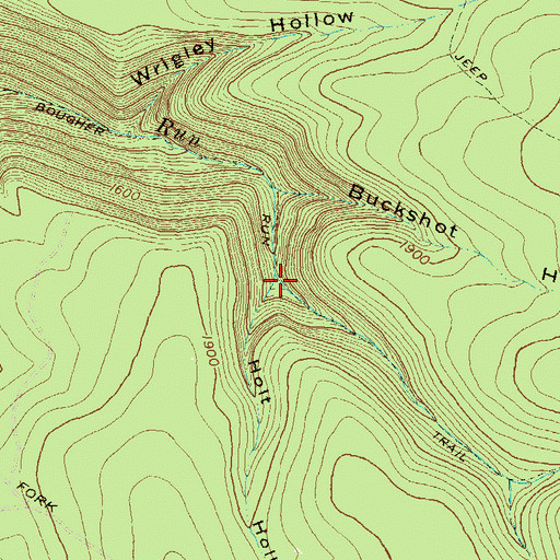 Topographic Map of Holt Hollow, PA